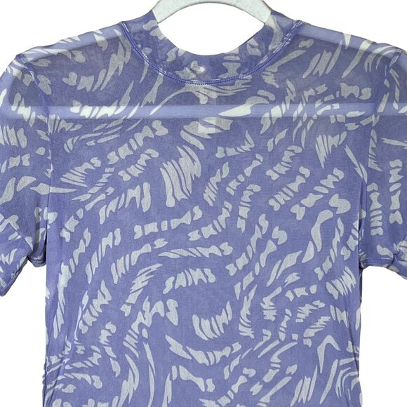 SKIMS Summer Mesh T-Shirt Bodysuit Lilac Swirl‎ Womens Small - Picture 4 of 12